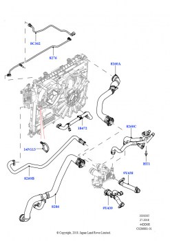 Трубопр.и шланги сист.охлажд. (4.4L DOHC DITC V8 Diesel, Без активного подогрева коробки передач)