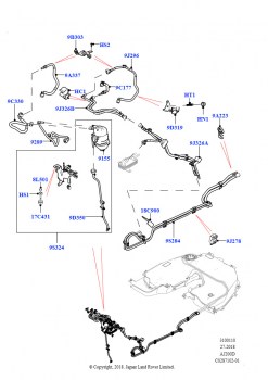 Топливные магистрали (Сборка на заводе в г. Солихалл, 2.0L I4 DSL HIGH DOHC AJ200, Топливный бак - Дизель)