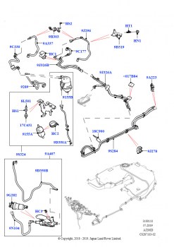 Топливные магистрали (Сборка на заводе в г. Солихалл, 2.0L I4 DSL HIGH DOHC AJ200, Топливн.бак-Диз.топливо с фильтрами)