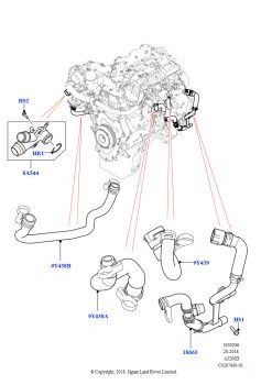 Система охлаждения EGR (2,0 л I4 DSL MID DOHC AJ200, EU6D дизельн.+ DPF понижен.токсичн., 2,0 л I4 DSL MID DOHC AJ200, LEV 160, 2,0 л I4 DSL MID DOHC AJ200, Токсичность выхлопа Eur