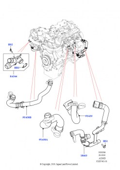 Система охлаждения EGR (Сборка на заводе в г. Солихалл, 2.0L I4 DSL HIGH DOHC AJ200)