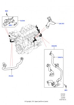 Система охлаждения EGR (2,0 л I4 DSL MID DOHC AJ200, Этап V плюс DPF, 2,0 л I4 DSL MID DOHC AJ200, Система выпуска диз.двигателя L6, 2,0 л I4 DSL MID DOHC AJ200, Японск. токсич.ОГ 