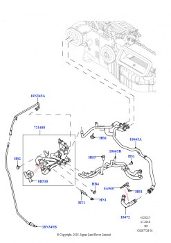 Шланги отопителя (Сборка на заводе в г. Солихалл, 2,0 л I4 High DOHC AJ200, бензин, Без отопителя, Передн./задн.кондиционер выс.серии, 2,0 л I4 High DOHC AJ200, бензин, Без отопите