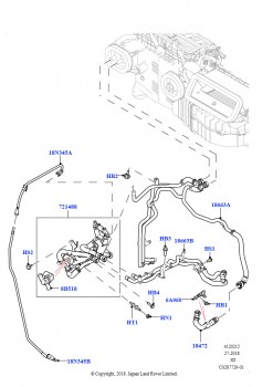 Шланги отопителя (Сборка на заводе в г. Солихалл, 2,0 л I4 High DOHC AJ200, бензин, С отопителем PTC, С сист.кондиц.возд.-передн./задн., 2,0 л I4 High DOHC AJ200, бензин, Без отопи