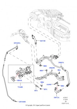 Шланги отопителя (Сборка на заводе в г. Солихалл, 2,0 л I4 High DOHC AJ200, бензин, С отопителем, работающим на топливе, Передн./задн.кондиционер выс.серии, 2,0 л I4 High DOHC AJ20