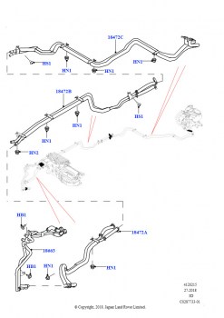 Шланги отопителя (Сборка на заводе в г. Солихалл, 3.0L DOHC GDI SC V6 БЕНЗИНОВЫЙ, С сист.кондиц.возд.-передн./задн., 3.0 V6 D Gen2 Twin Turbo, С сист.кондиц.возд.-передн./задн., 3.