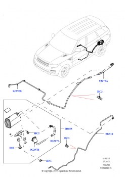 Топливные магистрали (Задний, 5.0 бензиновый AJ133 DOHC CDA, Бенз.бак без контр.утечек,СтндтФлтр, 5,0 л OHC SGDI SC V8 бензин - AJ133, Бенз.бак без контр.утечек,СтндтФлтр, 5.0L P A