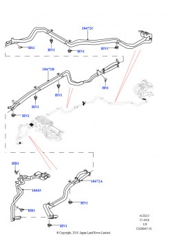 Шланги отопителя (Задний, 3.0L DOHC GDI SC V6 БЕНЗИНОВЫЙ, С сист.кондиц.возд.-передн./задн., 3.0 V6 D Gen2 Twin Turbo, С сист.кондиц.возд.-передн./задн., 5.0L P AJ133 DOHC CDA S/C 