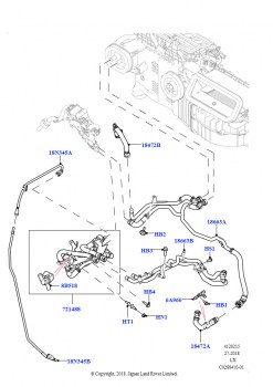 Шланги отопителя (Передний, 2,0 л I4 High DOHC AJ200, бензин, С отопителем, работающим на топливе, С передн.комфорт. конд.возд.(IHKA), 2,0 л I4 High DOHC AJ200, бензин, Топл.отопит