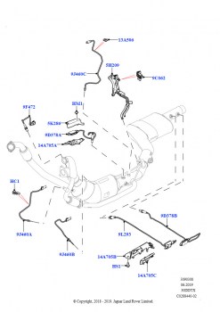 Датчики и модули системы выпуска (3.0 V6 D Gen2 Twin Turbo, EU6D дизельн.+ DPF понижен.токсичн.)