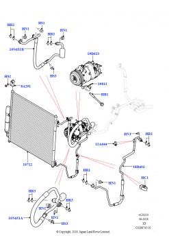Конденс./компресс.сист.кондиц.возд. (Передний, Сборка на заводе в г. Нитра, 3.0L DOHC GDI SC V6 БЕНЗИНОВЫЙ)