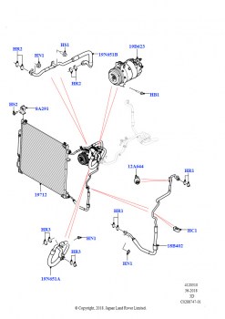 Конденс./компресс.сист.кондиц.возд. (Сборка на заводе в г. Нитра, Передний, 2,0 л I4 High DOHC AJ200, бензин, 2,0 л I4 DSL MID DOHC AJ200, 2.0L I4 DSL HIGH DOHC AJ200)