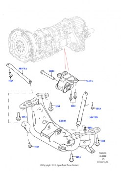 Опора коробки передач (Сборка на заводе в г. Нитра, Дизельный 3,0 V6)