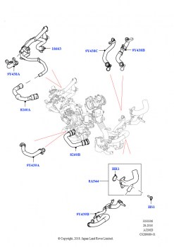 Система охлаждения EGR (2,0 л I4 DSL MID DOHC AJ200, EU6D дизельн.+ DPF понижен.токсичн., 2.0L I4 DSL HIGH DOHC AJ200, EU6D дизельн.+ DPF понижен.токсичн.)