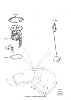 Топливный насос и датчик (Сборка на заводе в г. Нитра, 3.0 V6 D Low MT ROW, 3.0 V6 D Gen2 Mono Turbo, 3.0 V6 D Gen2 Twin Turbo)