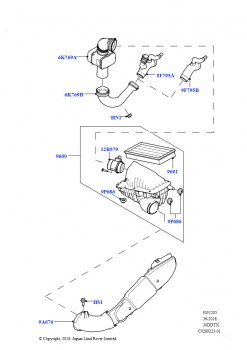 Воздушный фильтр (Сборка на заводе в г. Нитра, 3.0 V6 D Low MT ROW, 3.0 V6 D Gen2 Mono Turbo)