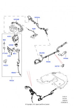 Топливные магистрали (Сборка на заводе в г. Нитра, Передний, 3.0 V6 D Low MT ROW, 3.0 V6 D Gen2 Mono Turbo, 3.0 V6 D Gen2 Twin Turbo)