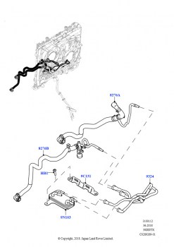 Охладитель топлива в сборе (Сборка на заводе в г. Нитра, 3.0 V6 D Low MT ROW, 3.0 V6 D Gen2 Mono Turbo, 3.0 V6 D Gen2 Twin Turbo)