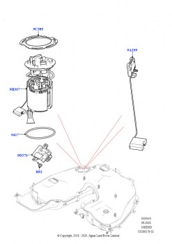Топливный насос и датчик (Сборка на заводе в г. Нитра, 3.0L DOHC GDI SC V6 БЕНЗИНОВЫЙ)