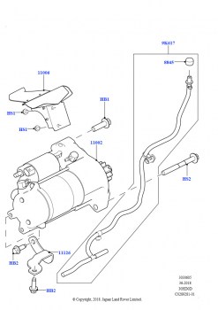 Стартер (Сборка на заводе в г. Нитра, 3.0L DOHC GDI SC V6 БЕНЗИНОВЫЙ, Стартер - Система запуска/останова)