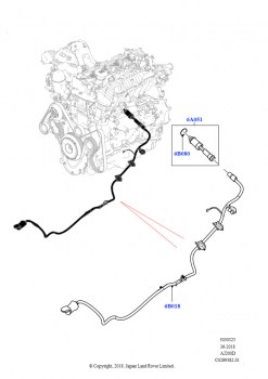 Подогреватель двигателя (Сборка на заводе в г. Нитра, 2,0 л I4 DSL MID DOHC AJ200, 2.0L I4 DSL HIGH DOHC AJ200)