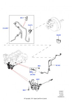 Вакуумное управл. и впуск воздуха (Сборка на заводе в г. Нитра, 2,0 л I4 DSL MID DOHC AJ200, LHD)