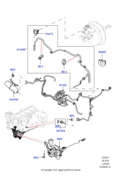 Вакуумное управл. и впуск воздуха (Сборка на заводе в г. Нитра, 2.0L I4 DSL HIGH DOHC AJ200, RHD)