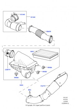 Воздушный фильтр (Сборка на заводе в г. Нитра, 2,0 л I4 DSL MID DOHC AJ200, 2.0L I4 DSL HIGH DOHC AJ200)