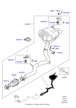 Задняя система выпуска (Сборка на заводе в г. Нитра, 2.0L I4 DSL HIGH DOHC AJ200)