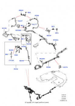Топливные магистрали (Передний, Сборка на заводе в г. Нитра, 2,0 л I4 DSL MID DOHC AJ200, 2.0L I4 DSL HIGH DOHC AJ200)