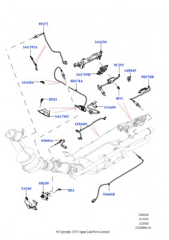 Датчики и модули системы выпуска (2,0 л I4 DSL MID DOHC AJ200, EU6D дизельн.+ DPF понижен.токсичн., 2.0L I4 DSL HIGH DOHC AJ200, EU6D дизельн.+ DPF понижен.токсичн.)