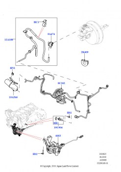 Вакуумное управл. и впуск воздуха (Сборка на заводе в г. Нитра, 2.0L I4 DSL HIGH DOHC AJ200, LHD)