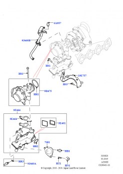 Рециркуляция отработавших газов (Правая сторона, 2,0 л I4 DSL MID DOHC AJ200, Токсичность выхлопа Euro 4)