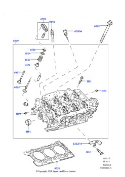 Головка цилиндров (Сборка на заводе в г. Нитра, 3.0 V6 D Low MT ROW, 3.0 V6 D Gen2 Mono Turbo, 3.0 V6 D Gen2 Twin Turbo, 3.0 V6 D Gen2 Twin Turbo)