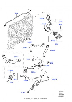 Трубопр.и шланги сист.охлажд. (Сборка на заводе в г. Нитра, 3.0 V6 D Gen2 Twin Turbo, Без системы охлаждения двигателя, Без электроподогр.двигателя)