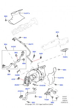 Турбокомпрессор (Сборка на заводе в г. Нитра, 3.0 V6 D Low MT ROW, 3.0 V6 D Gen2 Mono Turbo)