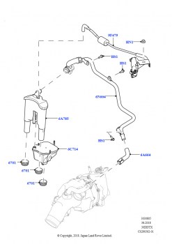Сист.пониж.токс.выхл.-картер (Вентиляция двигателя, Сборка на заводе в г. Нитра, 3.0 V6 D Low MT ROW, 3.0 V6 D Gen2 Mono Turbo)