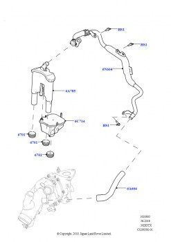 Сист.пониж.токс.выхл.-картер (Вентиляция двигателя, Сборка на заводе в г. Нитра, 3.0 V6 D Gen2 Twin Turbo)