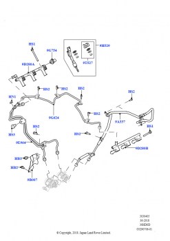 Топливные форсунки и трубопроводы (Сборка на заводе в г. Нитра, 3.0L DOHC GDI SC V6 БЕНЗИНОВЫЙ)