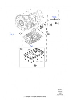 Внешние эл-ты коробки передач (Сборка на заводе в г. Нитра, 2.0L I4 DSL HIGH DOHC AJ200, 8-ступенч.авто.кор.пер.ZF 8HP70 4WD)