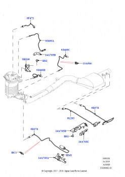 Датчики и модули системы выпуска (Сборка на заводе в г. Нитра, 2.0L I4 DSL HIGH DOHC AJ200, Стандартная колесная база, Стандарт Euro 6d — конечные выбросы для дизельных двигателей,