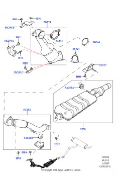 Передняя система выпуска (2.0L AJ20D4 Diesel Mid NFE, Токсичность выхлопа Euro 4, Сборочный завод Хэйлвуд)