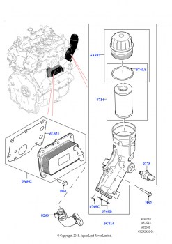 Масляный радиатор и фильтр (2.0L AJ20P4 Petrol E100 NFE, Сборочный завод Хэйлвуд, 2.0L AJ20P4 Petrol High NFE, Сборочный завод Хэйлвуд, 2.0L AJ20P4 Petrol Mid NFE, Сборочный завод 
