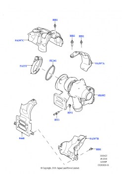 Турбокомпрессор (2.0L AJ20P4 Petrol High NFE, Сборочный завод Хэйлвуд, 2.0L AJ20P4 Petrol E100 NFE, Сборочный завод Хэйлвуд, 2.0L AJ20P4 Petrol Mid NFE, Сборочный завод Хэйлвуд)