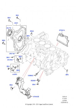 Блок цилиндров и заглушки (2.0L AJ20D4 Diesel Mid NFE, Сборочный завод Хэйлвуд, 2.0L AJ20D4 Diesel High NFE, Сборочный завод Хэйлвуд, 2.0L AJ20D4 Diesel LF NFE, Сборочный завод Хэй