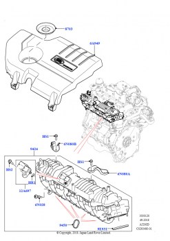 Впускной коллектор (2.0L AJ20D4 Diesel Mid NFE, Сборочный завод Хэйлвуд, 2.0L AJ20D4 Diesel LF NFE, Сборочный завод Хэйлвуд)