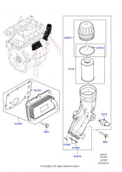 Масляный радиатор и фильтр (2.0L AJ20D4 Diesel High NFE, Сборочный завод Хэйлвуд, 2.0L AJ20D4 Diesel LF NFE, Сборочный завод Хэйлвуд, 2.0L AJ20D4 Diesel Mid NFE, Сборочный завод Хэ