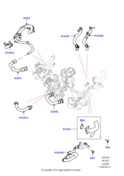 Система охлаждения EGR (2.0L AJ20D4 Diesel LF NFE, Сборочный завод Хэйлвуд, 2.0L AJ20D4 Diesel Mid NFE, Сборочный завод Хэйлвуд, 2.0L AJ20D4 Diesel High NFE, Сборочный завод Хэйлву