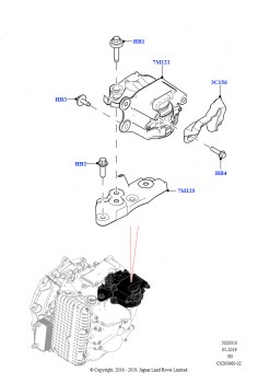 Опора коробки передач (2.0L AJ20D4 Diesel LF NFE, 9 Speed Auto Trans 9HP50, Сборочный завод Хэйлвуд, 2.0L AJ20D4 Diesel High NFE, 9 Speed Auto Trans 9HP50, Сборочный завод Хэйлвуд,