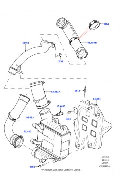 Пром.теплообм/воздуховоды и шланги (2.0L AJ20D4 Diesel LF NFE, Сборочный завод Хэйлвуд, 2.0L AJ20D4 Diesel Mid NFE, Сборочный завод Хэйлвуд)